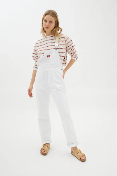 Dickies Relaxed Straight Leg Overall In White