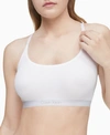 Calvin Klein Women's Pure Ribbed Unlined Bralette Qf6438 In White