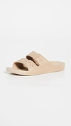 Freedom Moses Moses Two Band Slides In Beige