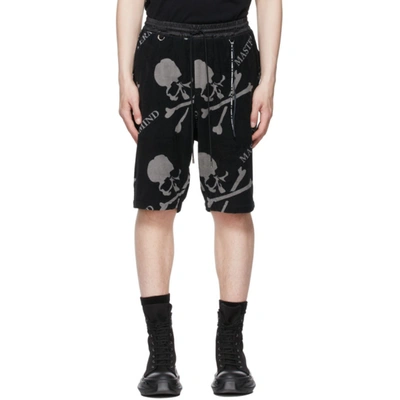 Mastermind Japan Cotton-jacquard Terry Drawstring Shorts In Black