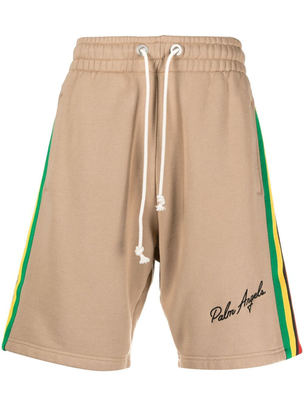 Palm Angels side stripe track shorts - Neutrals