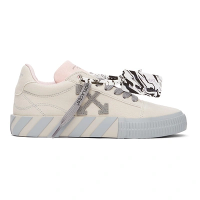Off-white Vulcanized New Arrow Canvas Stripe Sneakers In White