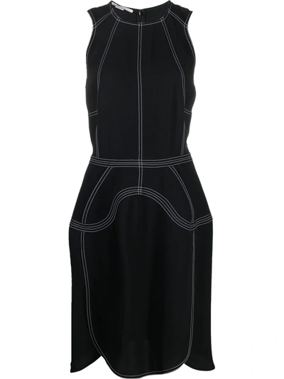 Stella Mccartney Contrast-stitch Sleeveless Dress In Black