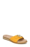 Dr. Scholl's Originalist Slide Sandal In Gold Yellow Faux Leather