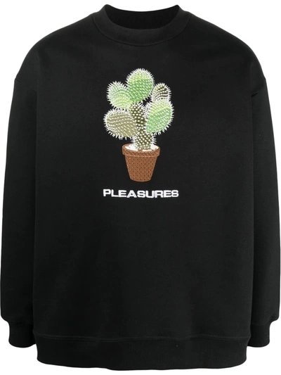 Pleasures Spike Embroidery Rib-trimmed Sweatshirt In Black