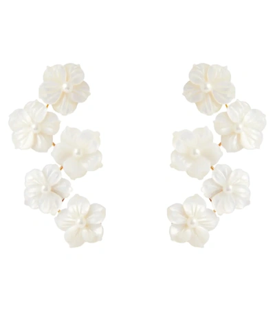 Jennifer Behr Mari Flower Earrings In Mother-of-pearl