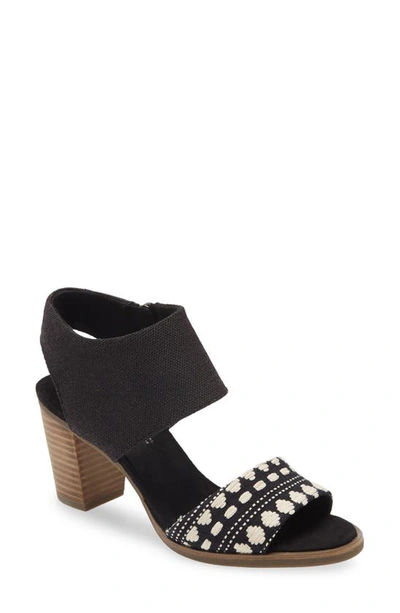 Toms Majorca Block Heel Sandal In Black Blended