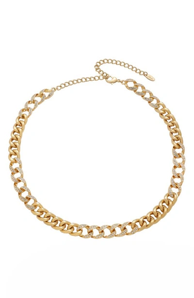 Ettika Chunky Crystal Chain Necklace In Gold