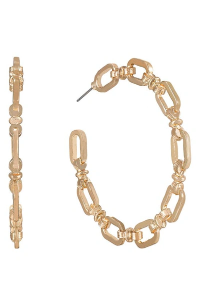 Ettika Chain Link Hoop Earrings In Gold Plated