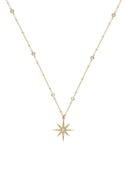 Ettika Crystal Chain Star Necklace In Gold