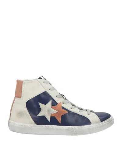 2star Woman Sneakers Blue Size 9 Leather In Multi