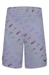 3 Brand Kids' Allover Print Knit Pull-on Shorts In Matte Silver Grey