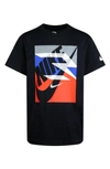 3 Brand Kids' Rwb Gradient Box Logo Graphic T-shirt In Black