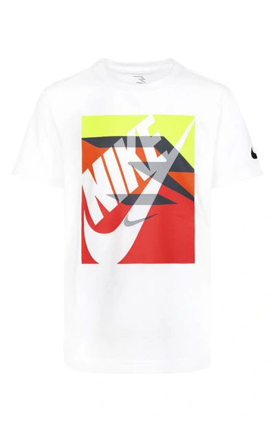 3 Brand Kids' Rwb Gradient Box Logo Graphic T-shirt In White