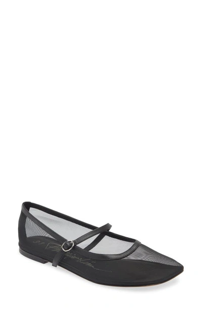 3.1 Phillip Lim Mesh Mary Jane Flat In Black