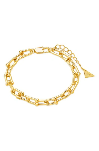 Sterling Forever Women's U Chain Bracelet In K Gold Plated