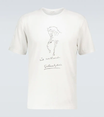 Saint Laurent Tout Terriblement Cotton T-shirt In Ecru