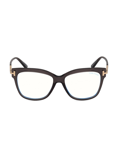 Tom Ford 54mm Square Blue Block Optical Glasses In Black