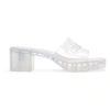 Gucci Transparent Rubber Slide Heeled Sandals In White