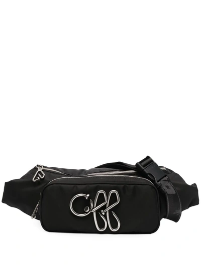 Off-white Logo Plaque Belt Bag In Black
