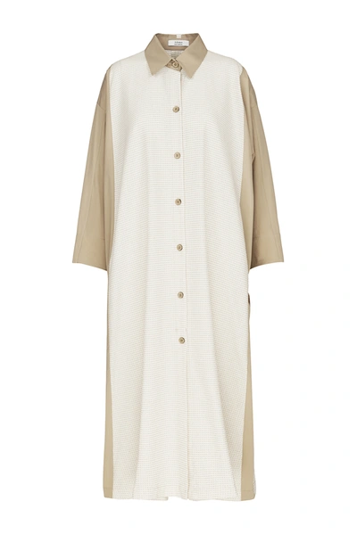 A-line Boxy Cotton Shirt Dress In Cactus