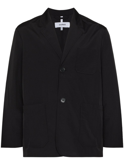 Soulland Black Gabe Single-breasted Blazer In Schwarz