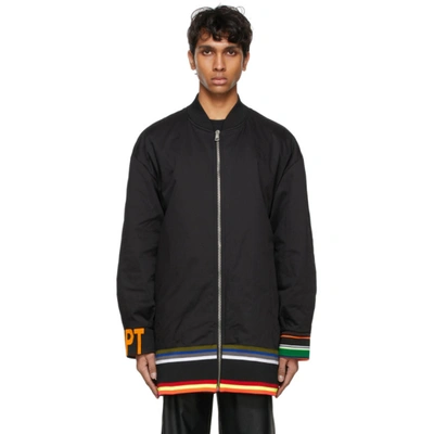 Raf Simons Black Sterling Ruby Edition Archive Redux Striped Trim Bomber Jacket