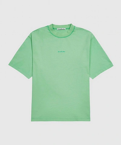 Acne Studios Extorr Stamp T-shirt In Green