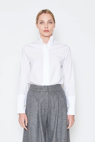 Arias New York Signature Long-sleeve Blouse In White