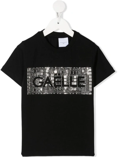 Gaelle Paris Teen Embellished Logo T-shirt In Black