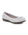 Cliffs By White Mountain Cheryl Ballet Flat In White/burnished/smooth