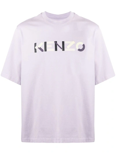 Kenzo Logo-print Cotton T-shirt In Purple
