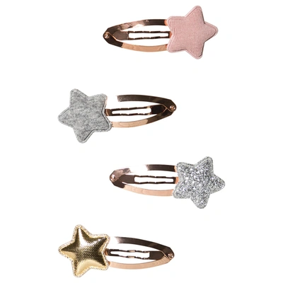 Mimi & Lula Kids' Tokyo Star Hair Clips Pack Of Six In Gold