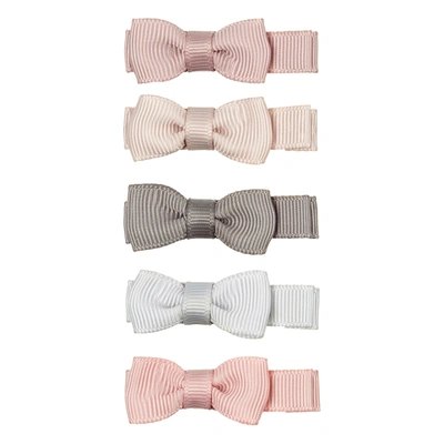Mimi & Lula Kids Martha Bow Salon Clips Pack Of Five In Pink