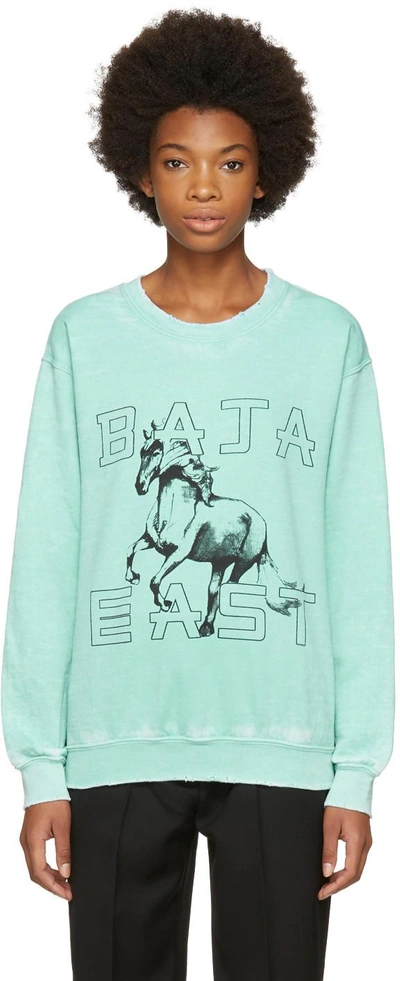 Baja East Green Horses Sweatshirt
