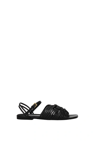Stella Mccartney Woven Eco-leather Sandals In Black