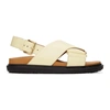 Marni Fussbett Calfskin Sandals In Yellow,beige