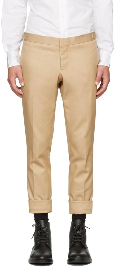 Thom Browne Thom Browne Khaki-coloured trousers in cotton