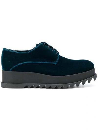 Jil Sander Platform Lace-up Shoes In Blue