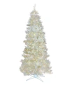 Barcana 9' White Iridescent Tree With Led Lights