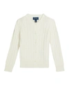 Ralph Lauren Kids' Girl's Cable-knit Ribbed Cardigan In Warm White