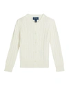 Polo Ralph Lauren Kids' Girl's Cable-knit Ribbed Cardigan In Warm White