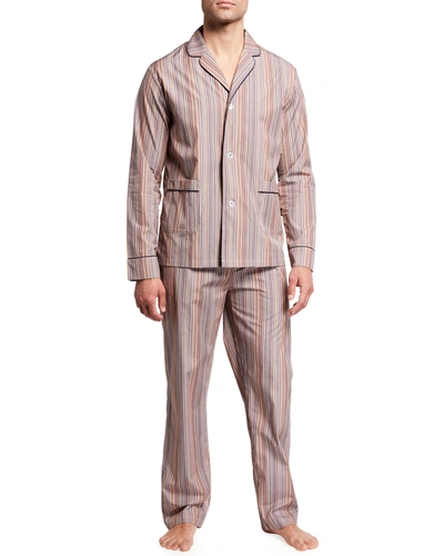 Paul Smith Men's Multi-stripe Long-sleeve Pajama Set In 92