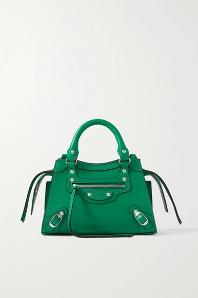 Balenciaga Mini Neo Classic City Leather Top Handle Bag In Green