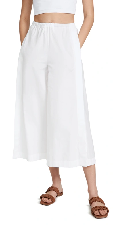 Vince Side-slit Cotton Culottes In Optic