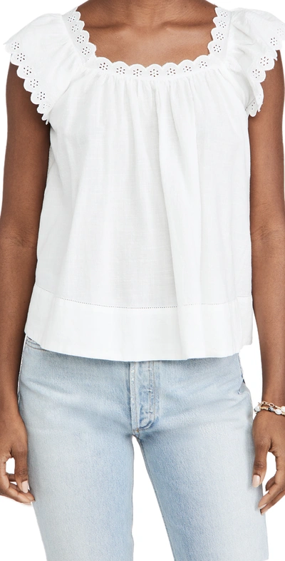 The Great The Eyelet Keepsake Tank Top In White