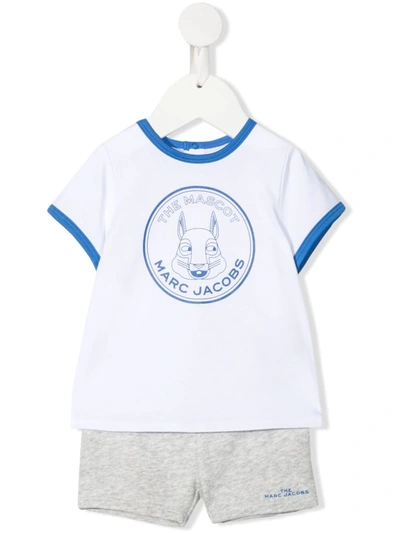 Marc Jacobs Baby Cotton T-shirt And Shorts Set In White