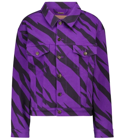 Alexandre Vauthier Casual Jacket In Viola Denim In Purple