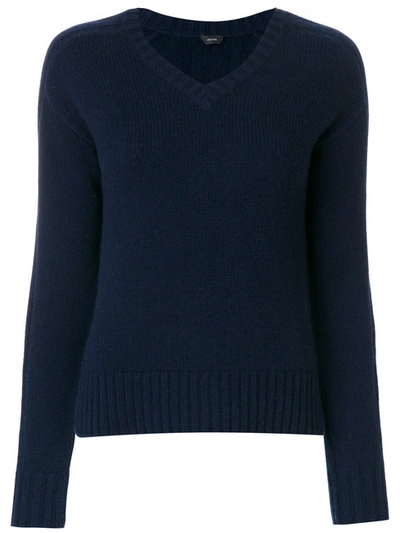 Joseph Luxe Cashmere V-neck Sweater In Navy