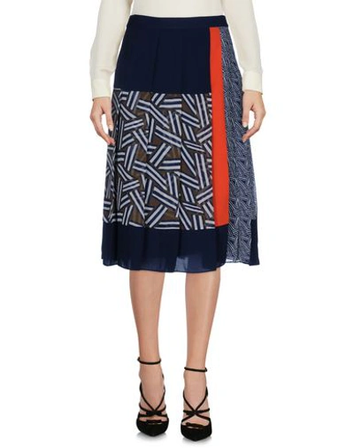 Diane Von Furstenberg Knee Length Skirt In Dark Blue